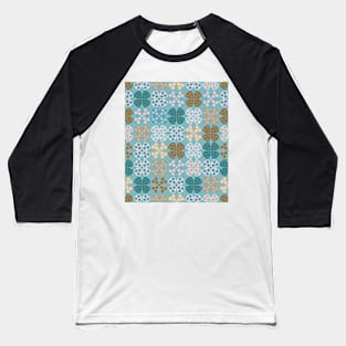 Turquoise and  Stylized Four Leaf Clover Baseball T-Shirt